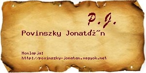 Povinszky Jonatán névjegykártya